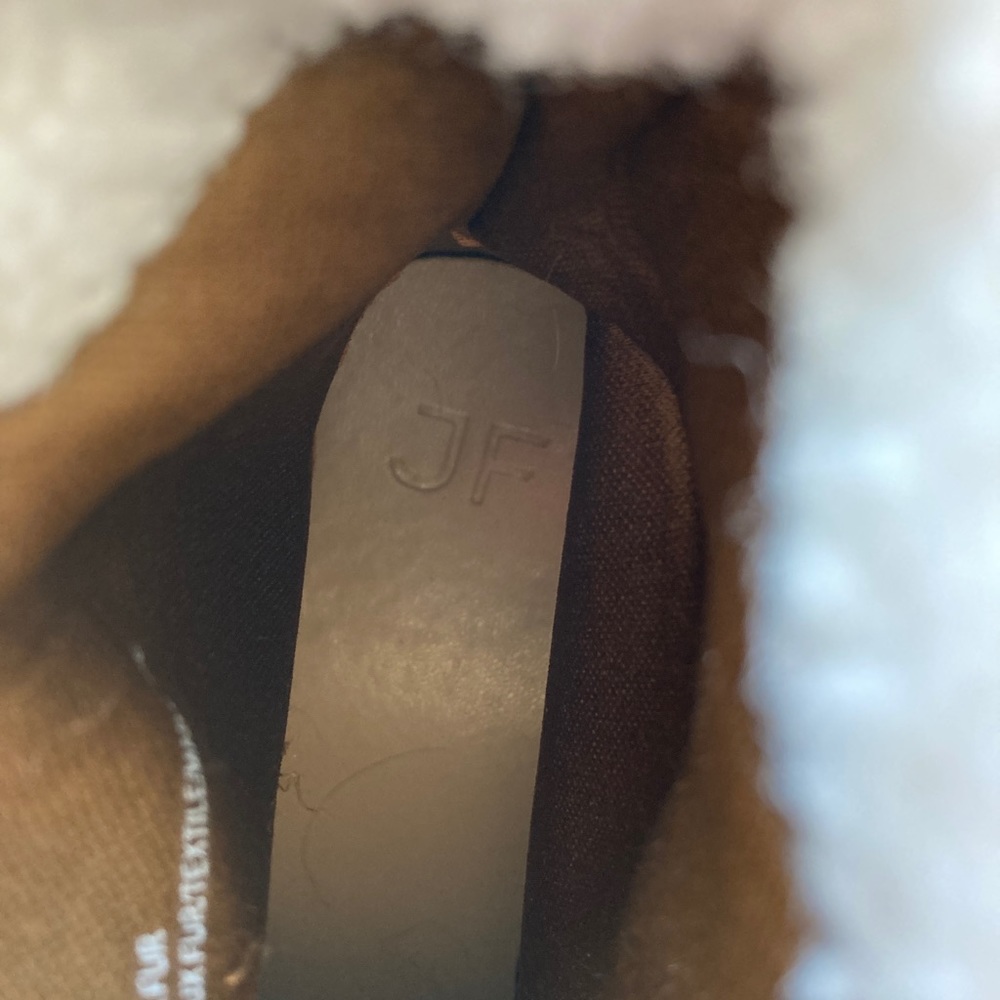 JF NWOT slip on faux fur top chunky heel boots - Picture 5 of 14